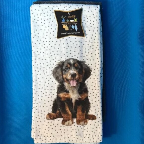 NWT & HARD TO FIND 3 PACK BERNESE MOUNTAIN DOG PUPPY PLUS GREY ABSORBENT TOWELS - Picture 12 of 12